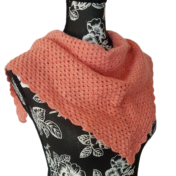 Salmon Serenity: Cozy Alpaca Shawl for the Soul.