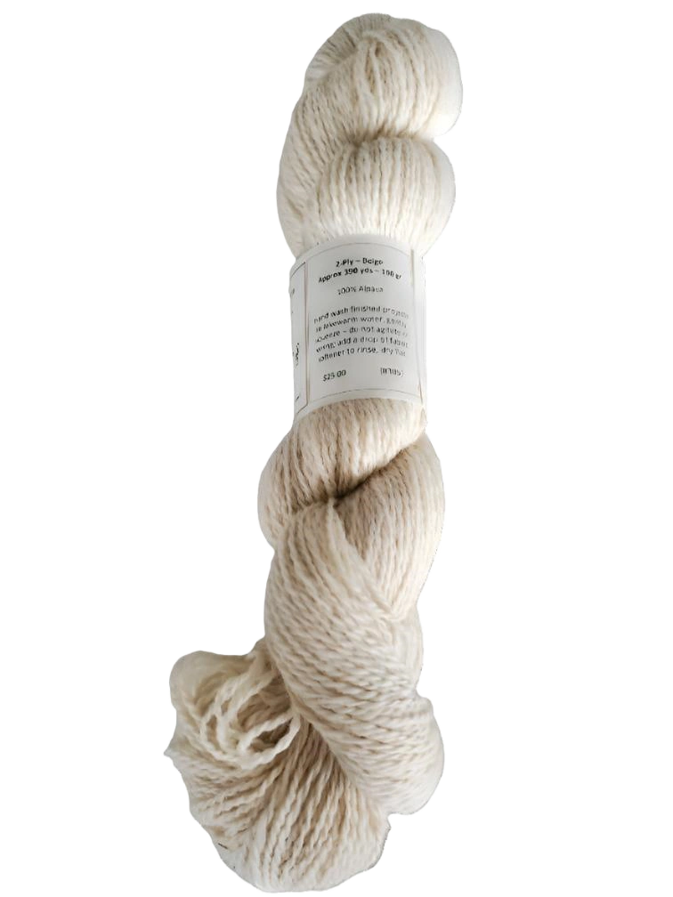 Luxurious Beige Alpaca Yarn - Soft 2-Ply, SKU 305 – Cozy Comfort!